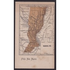 ARGENTINA ENTERO POSTAL GJ TAR-40-L TARJETA POSTAL CON VISTA MAPA DE SANTA FE USADO U$ 30